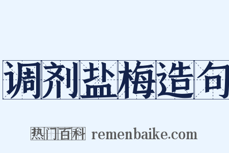 调剂盐梅造句是什么意思的图片